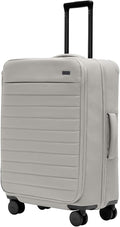Away Softside Medium Checked Suitcase, 26 Inch Lightweight, Expandable Luggage For Men & Women, Durable Nylon Exterior, TSA Approved Lock, Ideal For Trips 1-2 Weeks, Cloud Gray