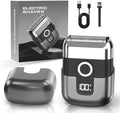 Electric Foil Shavers for Men: Mini Electric Razor, Foil Shaver for Face, IPX7 Waterproof Wet Dry Cordless Razor with 3 Floating Blades, LED Display, USB-C Fast Rechargeable for Travel & Home