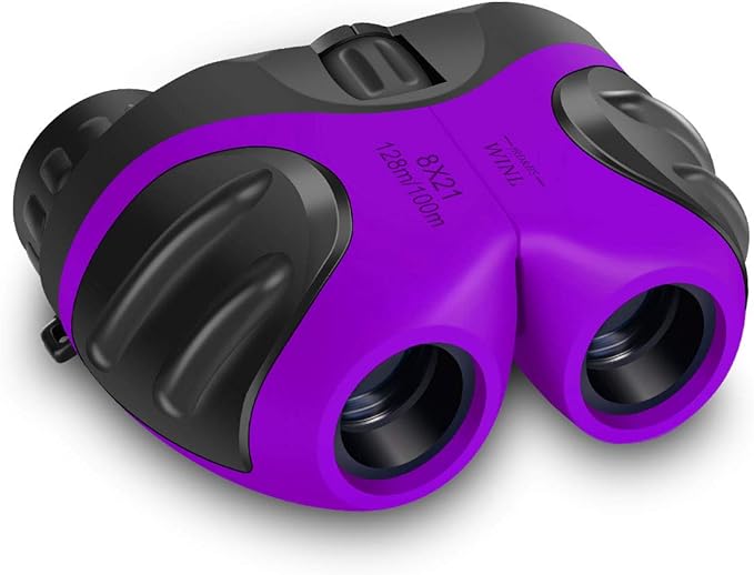 3-8 Years Old Girl Easter Gifts, VNVDFLM Compact Binoculars for Kids Yard Toys, for Girls Age 4-10 to Watching Birds, Telescope Gifts for 10 Years Old Boys to Wildlife (Purple)