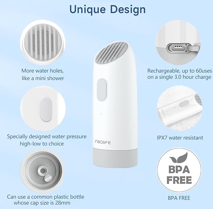 Portable Bidet High Pressure Travel Bidets Rechargeable Electric Portable Bidet for Women Men Cleaning, Travel Bidets Portable