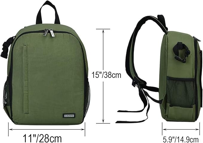 CADeN Camera Backpack Bag Professional for DSLR/SLR Mirrorless Camera Waterproof, Camera Case Compatible for Sony Canon Nikon Camera and Lens Tripod Accessories Green