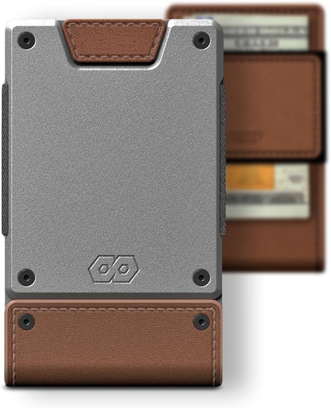 PROOF Wallet | Slim Minimalist Wallets for Men | Leather & Metal | RFID Wallet | Front/Back Pocket | Gift Box | Veteran Owned