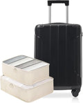 Merax Carry on Luggage Set, 20 Inch Hardshell ABS Suitcase with Spinner Wheels, Built-in TSA Lock & 2 Packing Cubes Airline Approved for Business Weekend Travel