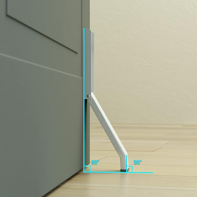 Door Stopper, Door Holder, No Drilling Door Stoppers, Easy Pedal Kick Down Door Stop(White x 1 Pack)