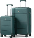 Hanke Luggage Sets 2 Piece with Spinner Wheels, 20/28 Inch Hard Shell Suitcases Set TSA Approved Luggage Travel Rolling Large Luggage(Blackish Green)