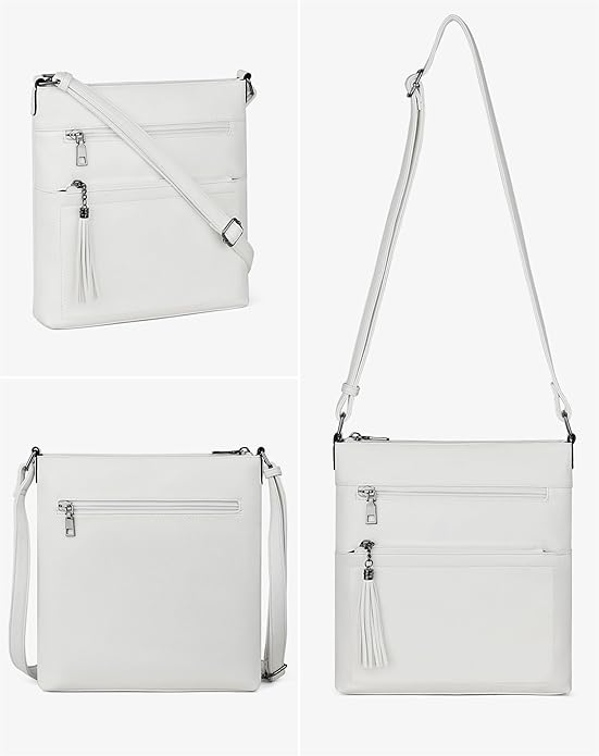MASINTOR Crossbody Purses for Women, Multi Pocket Casual Crossbody Bag, Adjustable Strap Shoulder Bag with Tassel
