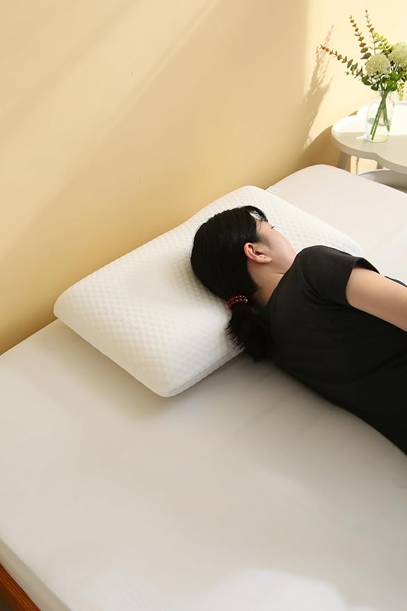 Memory Foam Bed Pillows, Pillow for Side and Back Sleeper, Pillow for Neck Pain Relief, Washable Removable Cover, Soft, White (Standard)