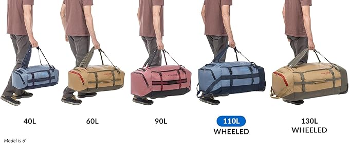 Eagle Creek Cargo Hauler Wheeled Duffel - Durable Duffel Bag for Travel - Easy Access Compartment - Deployable Backpack Straps - Lockable Zipper Opening - Charcoal - 110L