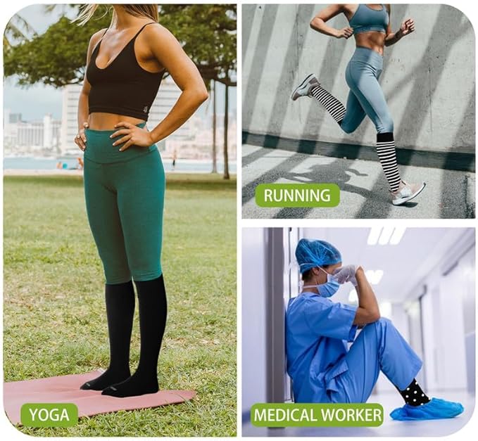 LEVSOX Compression Socks for Pregnant Women 20-30 mmHg Knee High Cute Funny Mens Supports Socks for Nurses, Medical, Travel