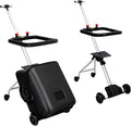 Children's Ride-On Suitcase, Ride on Suitcase for Kids, Kids Luggage Set, Fashion Travel Student Trolley Boarding Toy Box, 2-in-1 Case & Baby Stroller,Black