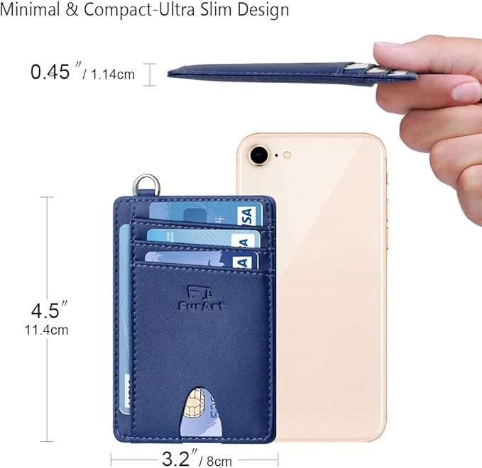 FurArt Slim Minimalist Wallet, Front Pocket Wallets, RFID Blocking, Credit Card Holder for Men & Women