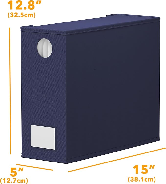 SpaceAid 3 Pack Bed Sheet Organizers and Storage, Foldable Sheet Organizer for Linen Closet, Sheets Set Folder Keeper with Window XL (Queen & King Size) Bedding Container (Navy Blue, 3 Pack)