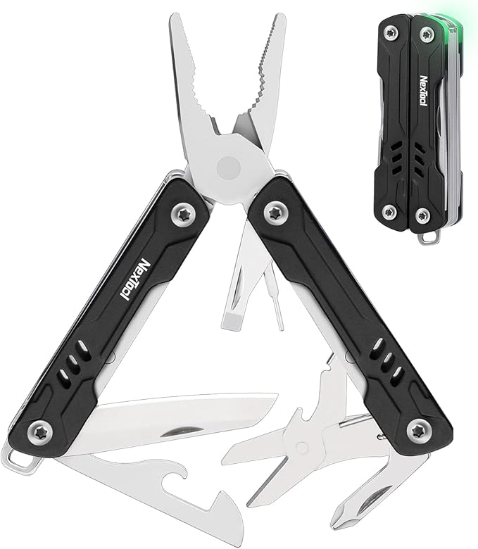 NexTool Mini Sailor S11 Keychain Multitool, 11-in-1 Compact EDC Pliers with Pocket Knife, Scissors & Screwdrivers, Lightweight Small Multitool for DIY, Travel, Camping, and Gift, Cool Gadget for Men
