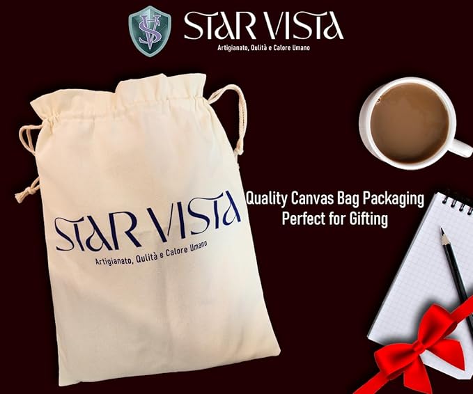 STAR VISTA Angelo 17.3" Vintage Full Grain Leather Laptop Backpack for Men, Multi Pockets, Casual Outdoor Business Travel Rucksack, YKK Zippers, Dark Brown