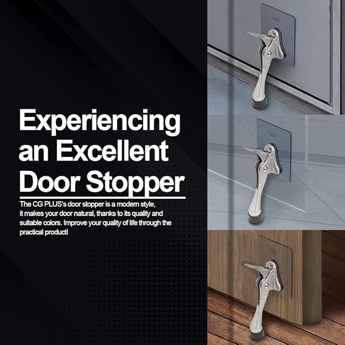 One-Touch Doorstop Adhesive Bracket (White, 4inch x 2pack)