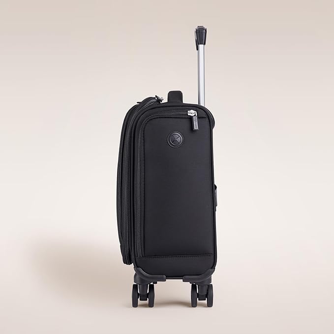 Verage Underseat Carry On Luggage with Wheels, 14.5-Inch Spinner Small Suitcase, Softside Lightweight Travel Bag for Men and Women, Airplane Carry On Bag, Black