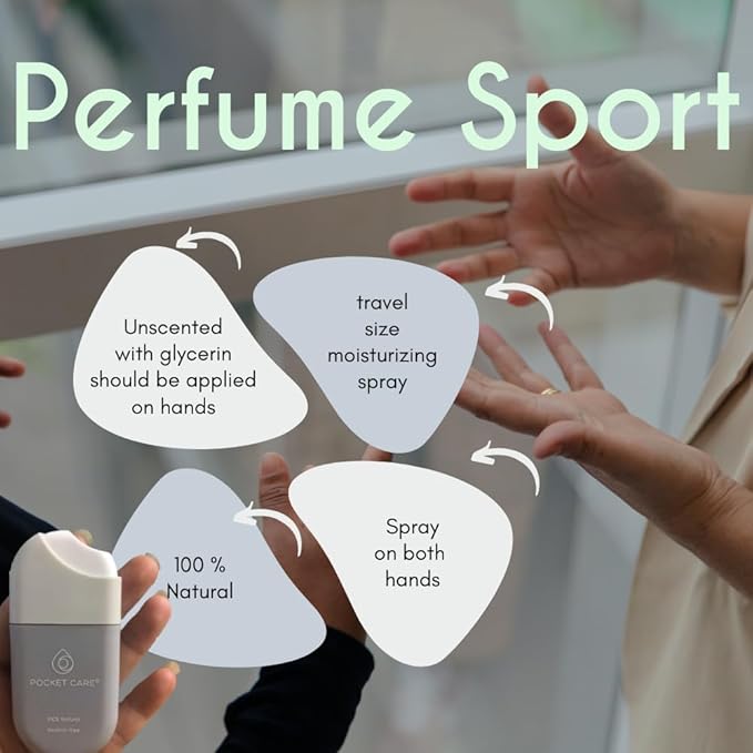 POCKET CARE | 2 Pack Sport Perfume Hand sanitizer Spray 15 ml - Spray for Hands | Organic Moisturizing Spray | Travel Size - Travel Accessories | 100% natural