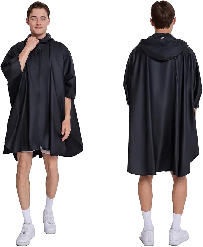 Cloak raincoat Unisex poncho Adult hooded men and women with pockets Mountaineering hiking rainstorm prevention