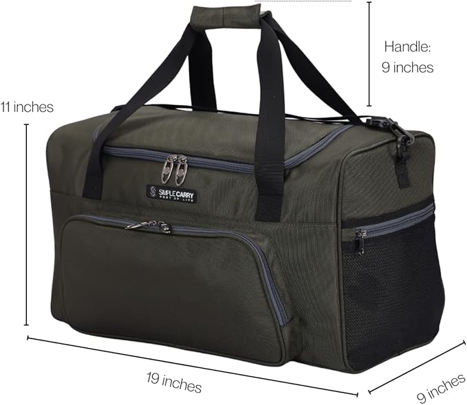 Large Sports Duffle Bag 20 inch for Travel Gym as Shoulder Bag and Hand Carry - Gray