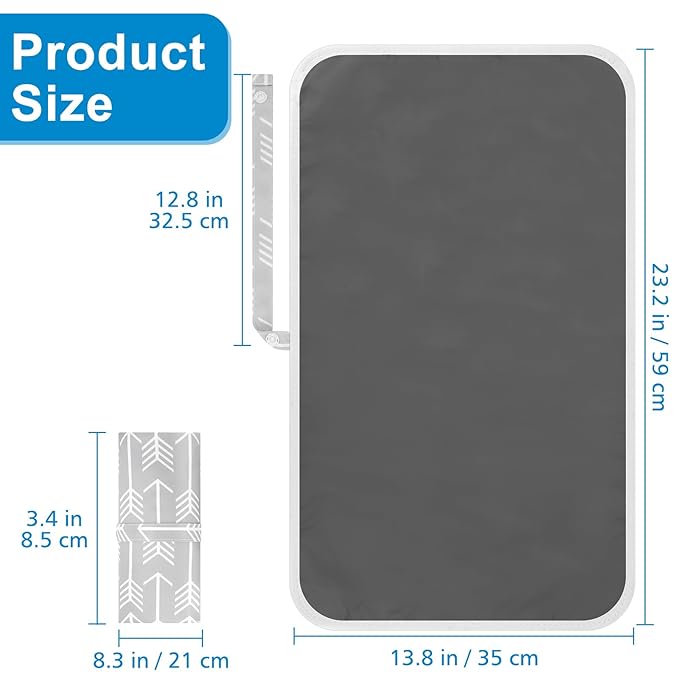 Accmor Portable Diaper Changing Pad, Waterproof Foldable Baby Changing Mat for Travel, Baby Essentials Shower Registry Gifts