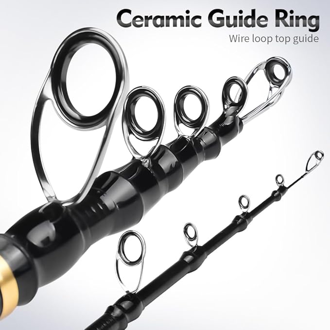 Fishing Rod and Reel Combo - Carbon Fiber Telescopic Fishing Pole with 2000 Spinning Reel Combos - Sea Saltwater Freshwater Ice Bass Fishing Tackle Set Fishing Rods Kit Fishing Poles and Reels Combo