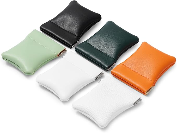 2 Pack PU Leather Slim Engagement Wedding Ring Pouch Leather Jewelry Pouch Christmas,Wedding Party Favor Gift Bag(Orange)