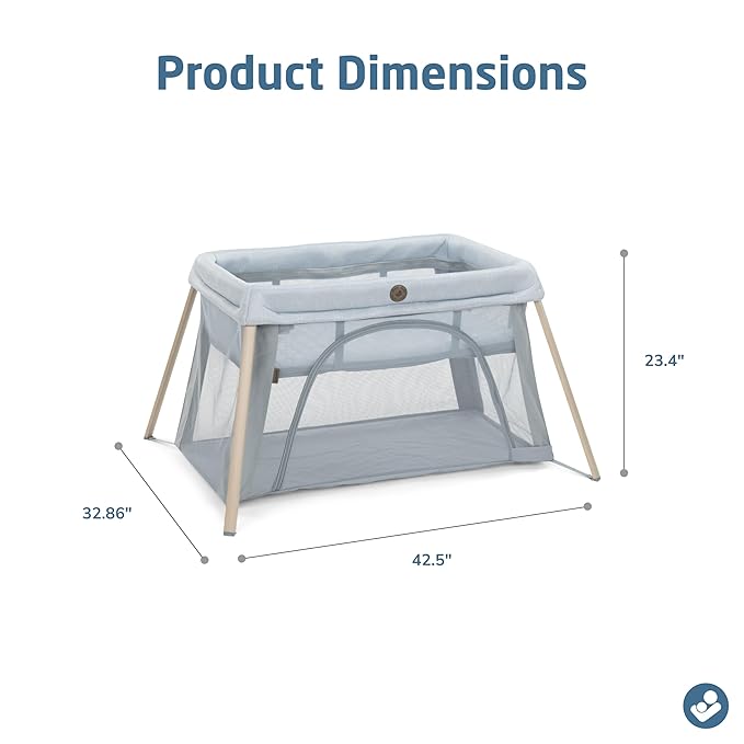 Maxi-COSI Calao Travel Playard, Infant Bassinet, Toddler Playpen, Portable, Lightweight, Foldable, Easy Setup, with Carry Bag, Breathable Mesh, Classic Slate