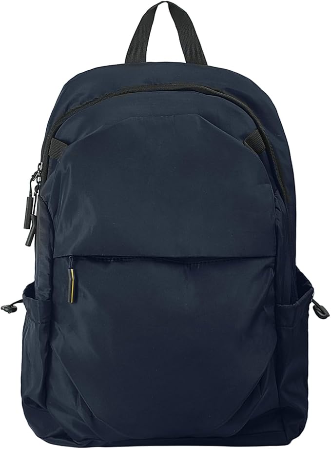 Multi-Pocket Laptop Backpack, 24L Capacity, Fits 14-inch Laptop, 16.9x12.6x5.5 inches, 1.1 lbs, Black/Navy/Gray (Blue)