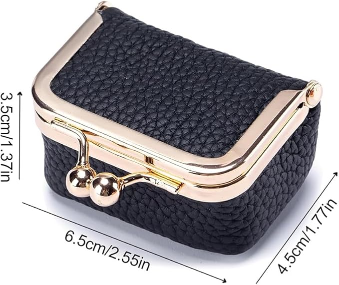 Custom Name & Birth Month Flower Mini Leather Jewelry Box – Vintage Kiss Lock Coin Purse Organizer for Rings, Earrings & Necklaces | Portable Travel Gift for Women (Blue/Black/Pink)