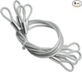 4 pcs 47 inch (120cm) 5mm Thickness Vinyl Cover Coated Galvanized Steel Wire Cable with Loops Security Lanyard Rope Tether Lock, Clear