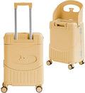 TABU 20" Ride-on Luggage with Seat For Kids & Adults，Carry On Hardshell Ride On Suitcase with 360° Lockable Spinner and TSA Lock, Yellow