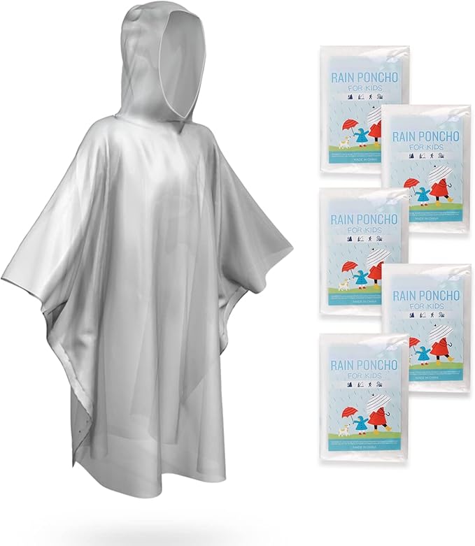 SaphiRose Disposable Rain Ponchos Emergency Clear Poncho