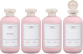 ASEVAT 6.7oz 4Pcs Plastic Refillable Travel Shampoo & Conditioner Bottles With Flip Cap