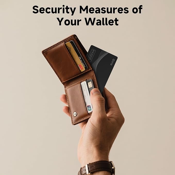 2025[Apple MFi Certified] Air Smart Tags Wallet Tracker Card Work with Apple Find My (iOS Only), Rechargeable Tag GPS Tracker Item Locator Thin Finder for Wallet, Keys, Luggage, Bags (Black 1 Pack)