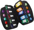 USB Flash Drive Case Organizer - Vellgo Premium Soft Neoprene Storage Holder with 20 Slots and 20 Label Tags for Thumb Drives, Memory Sticks, Jump Drives & Electronic Accessories (Black)