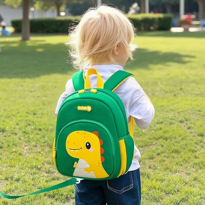 Padgene Toddler Harness Backpacks Safety Leash Kids Anti Lost Kindergarten Preschool Backpack Neoprene Lightweight Animal Schoolbag 3D Cartoon Dinasour Mini Travel Bag for Boys Girls