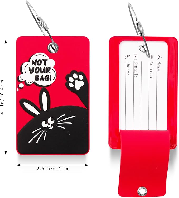 2PCS 2303 Bright Silicone Luggage tag (Red)