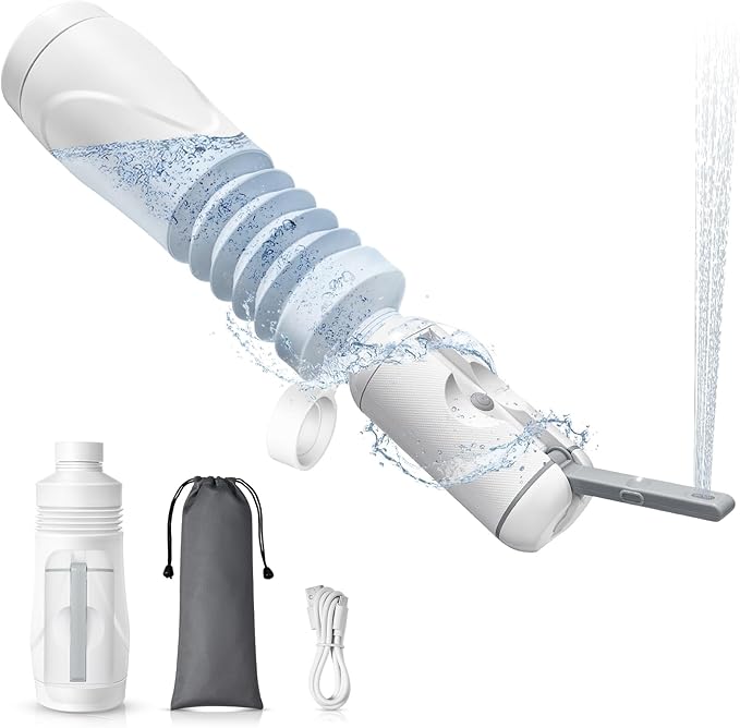 Upgrade SPACEREST Portable Bidet for Travel, No Noise & Waterproof Handheld Sprayer with 550ml Bottle, Rechargeable Electric Portable Bidet for Women & Men, Personal Hygiene & Postpartum Care