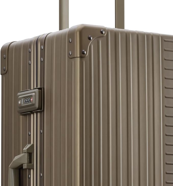 All Aluminum Lightweight 26" Carry-On Luggage - Hardside Carry-On Suitcase, TSA Approved, Hard Shell Suitcase for Travel, Airline Approved Hard Spinner Wheels Luggage (Platinum)