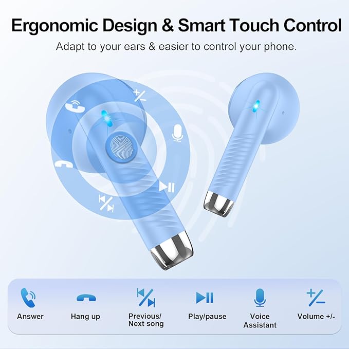 AI Translation Earbuds Real Time with Audio and Video Calls, 3-in-1 Language Translator Earbuds,164 Languages, 7 Translation Modes, 32H Buletooth 5.3 Headphones with Translating Device Blue