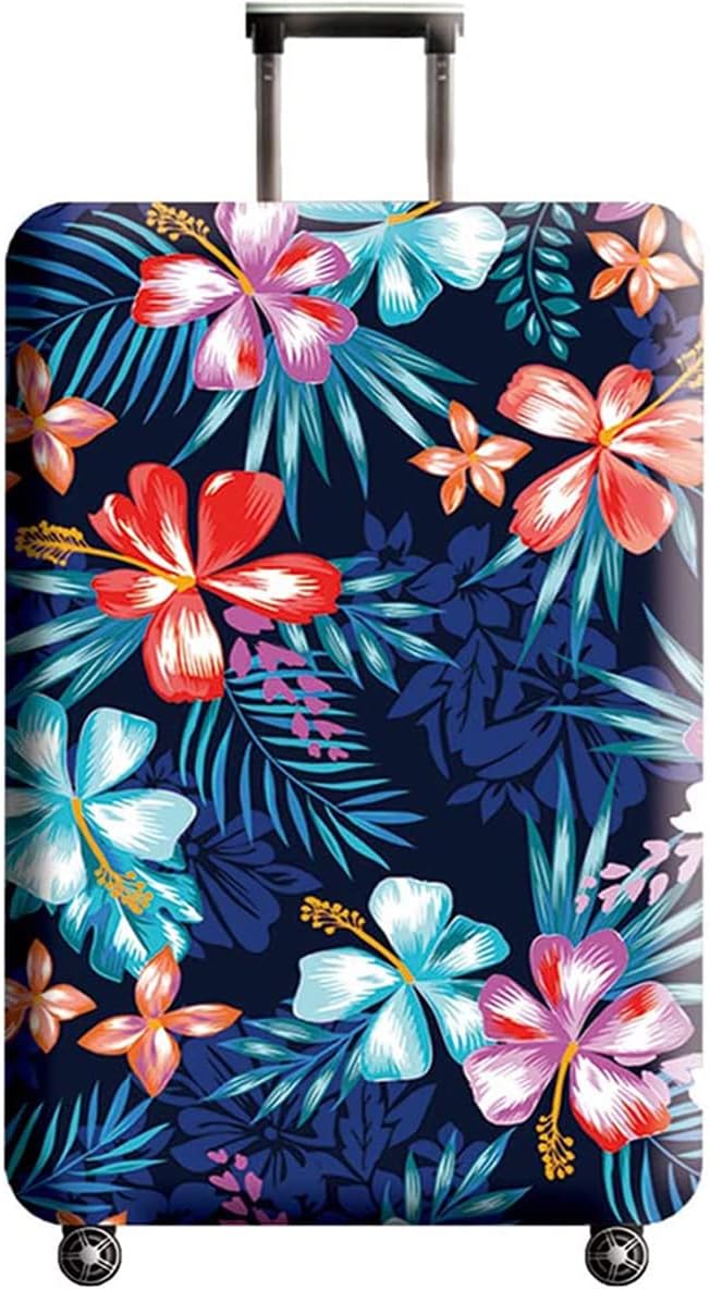 Luggage Cover, Protective Washable Suitcase Cover - Travel Elastic Spandex Suitcase Protector Fits 19 to 20 Inch Flower