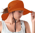 Rosoz Ponytail Sun Bucket Hats for Women UV Protection Foldable Mesh Wide Brim Hiking Beach Fishing Summer Safari
