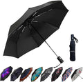 LLanxiry Compact Travel Umbrella, Mini Windproof Umbrellas for Rain & Sun, Small Lightweight Outdoor UV Umbrella, Portable Folding Umbrellas for Travel