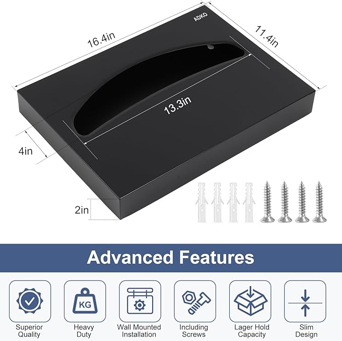 Toilet Seat Cover Dispenser Commercial Wall Mount Toilet Seat Cover Dispenser 250 Single 1/2 Fold Capacity Toilet Seat Cover Holder with Key for Office Building(SUS 304 with Matte Black)