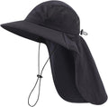 Home Prefer UPF 50+ Sun Hats for Men Women Wide Brim Fishing Hat with Neck Flap UV Protection Sunblock Safari Bucket Hat