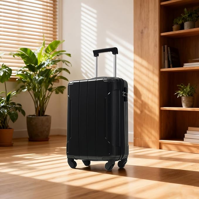 Merax Luggage Set 3 Piece Hardshell Suitcases with Spinner Wheels, TSA Lock, Lightweight Travel Luggage 20" Carry On 24" 28" Checked for Family Trips