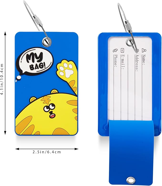 2PCS 2303 Bright Silicone Luggage tag (Dark blue)