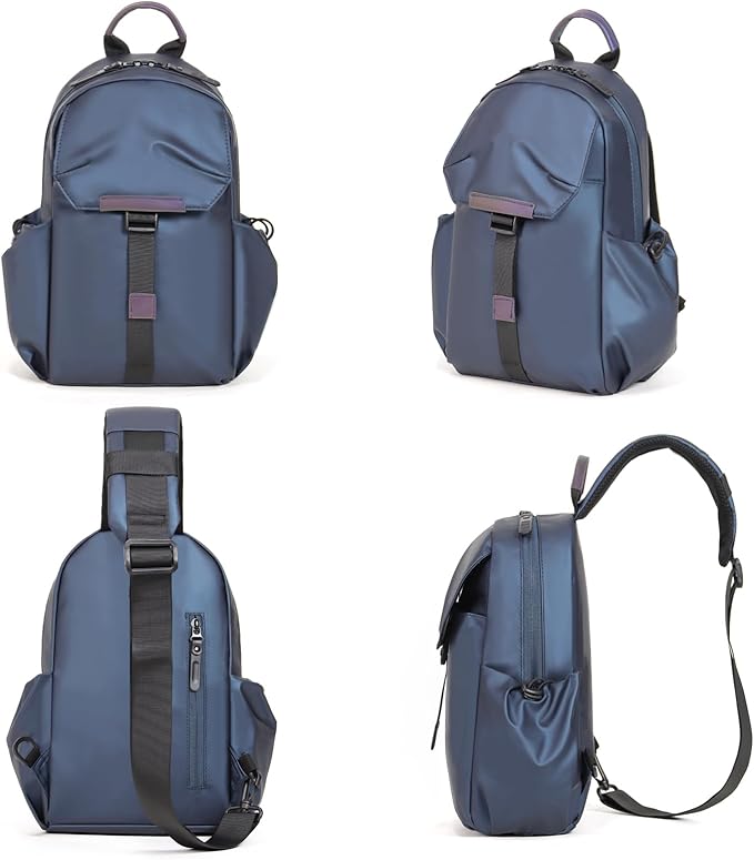 Crossbody Messenger Bag for Women Men Travel Backpack Convertibale Sling Bag Travel Hiking Daypack，Water-Resistant (navy, small)