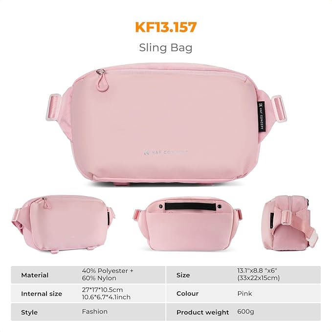 K&F Concept 2 in 1 Sling Bag Everyday Shoulder Bag & Multifunction Photography Crossbody Camera DSLR Backpack Portable Bag