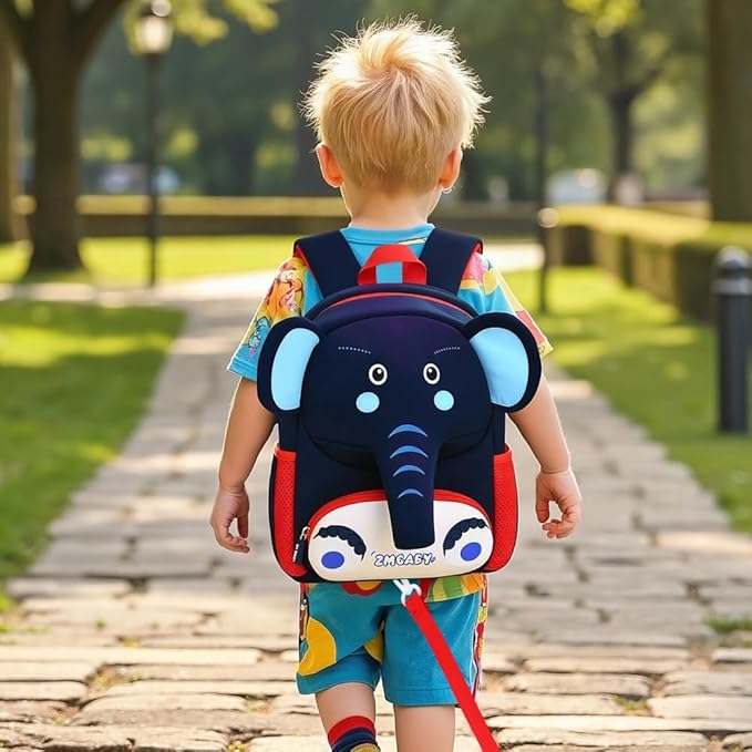 Padgene Toddler Harness Backpacks Safety Leash Kids Anti Lost Kindergarten Preschool Backpack Neoprene Lightweight Animal Schoolbag 3D Cartoon Dinasour Mini Travel Bag for Boys Girls Ages 3-5